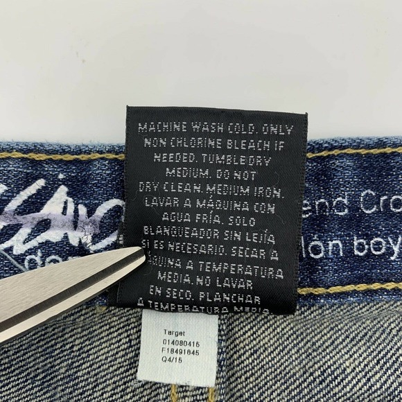 Mossimo Denim Jeans Size 0 Womens Boyfriend Crop Stretch Medium Wash Frayed Hem - Picture 5 of 6